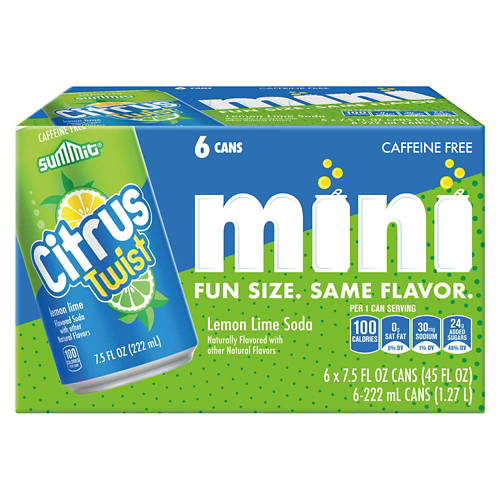 Summit Lemon Lime - 6 pack, 75. fl oz Mini Cans